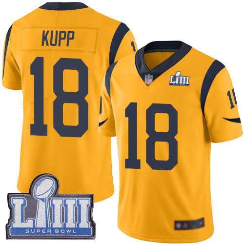 Los Angeles Rams Limited Gold Men Cooper Kupp Jersey NFL Football #18 Super Bowl LIII Bound Rush Vapor Untouchable